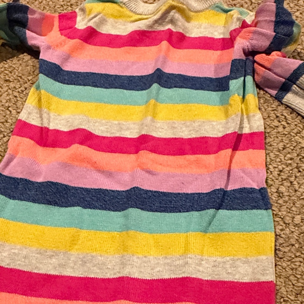 Colorful Striped Sweater Dress